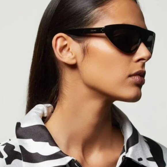 NEW CELINE GEOMETRIC SUNGLASSES CL40261I 01A BLACK GREY CELINE EYEWEAR - Picture 1 of 4